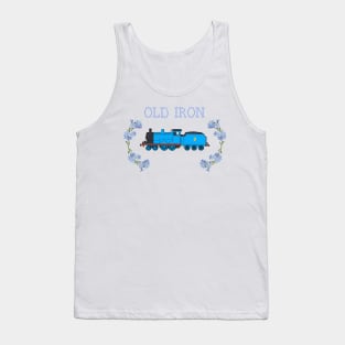 "Old Iron" not-so-cross-stitch – Edward the Blue Engine Tank Top